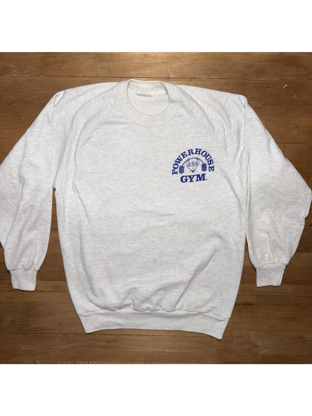 Rare VTG 80's Powerhouse Gym Sweatshirt Large Bodybuilding Bassett Walker Brand